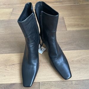 NWT zara black leather bootie